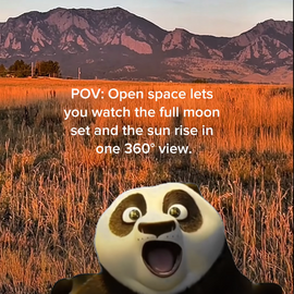 a screenshot from a video that shows a 360 view of the full moon and sunrise