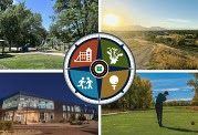 grid photo of various parks, recreation, open space, trail, golf activities and facilities