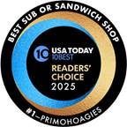 PrimoHoagies Awards 2025 - USA Today 10Best - Best Sandwich/Sub Shop