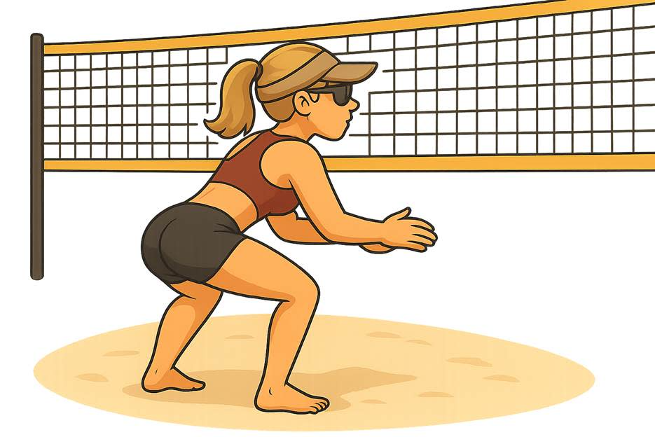 A cartoon of a person playing volleyball 
AI-generated content may be incorrect.
