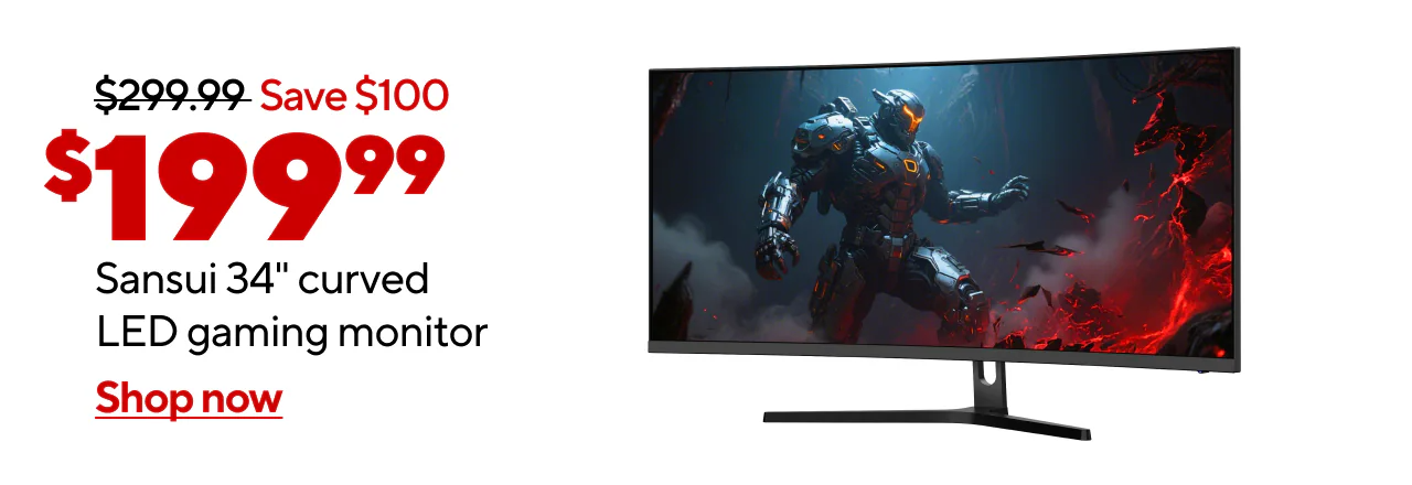 (AD: $199.99) Sansui 34 Curved Gaming Monitor (Reg: $299.99, Save $100)