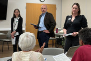 Ward 3 city council members Barbara Hamlington and Dietrich Hoefner and City Manager Diana Langley at a Ward 3 meeting in 2025