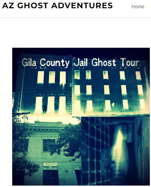 image shows a graphic announcing the ghost tour at the historic gila county jail 