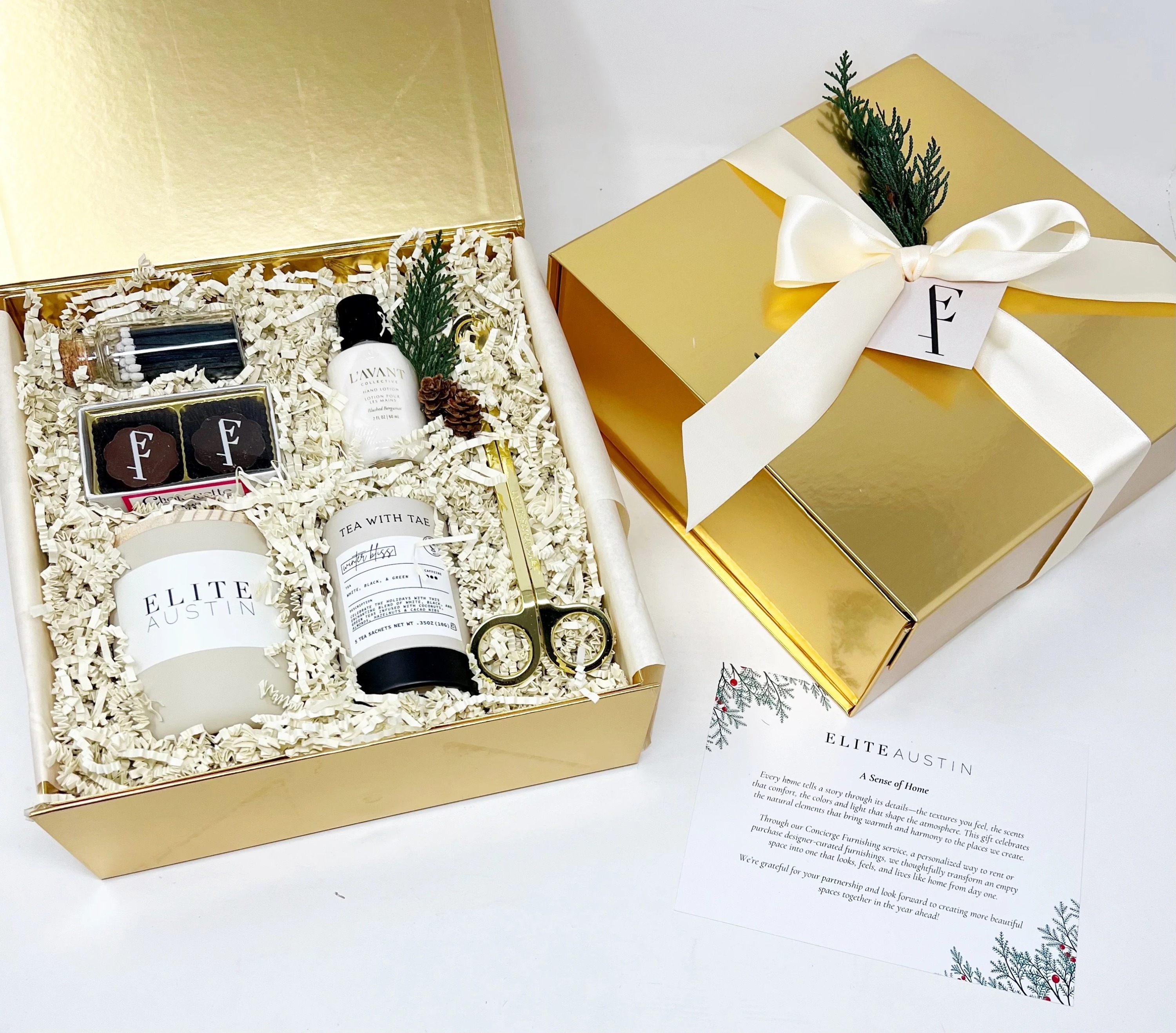 custom gift experience for all the senses, including an insert with content descriptions, intentions and a QR code to a custom playlist.