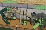 Digital rendering of playground equipment