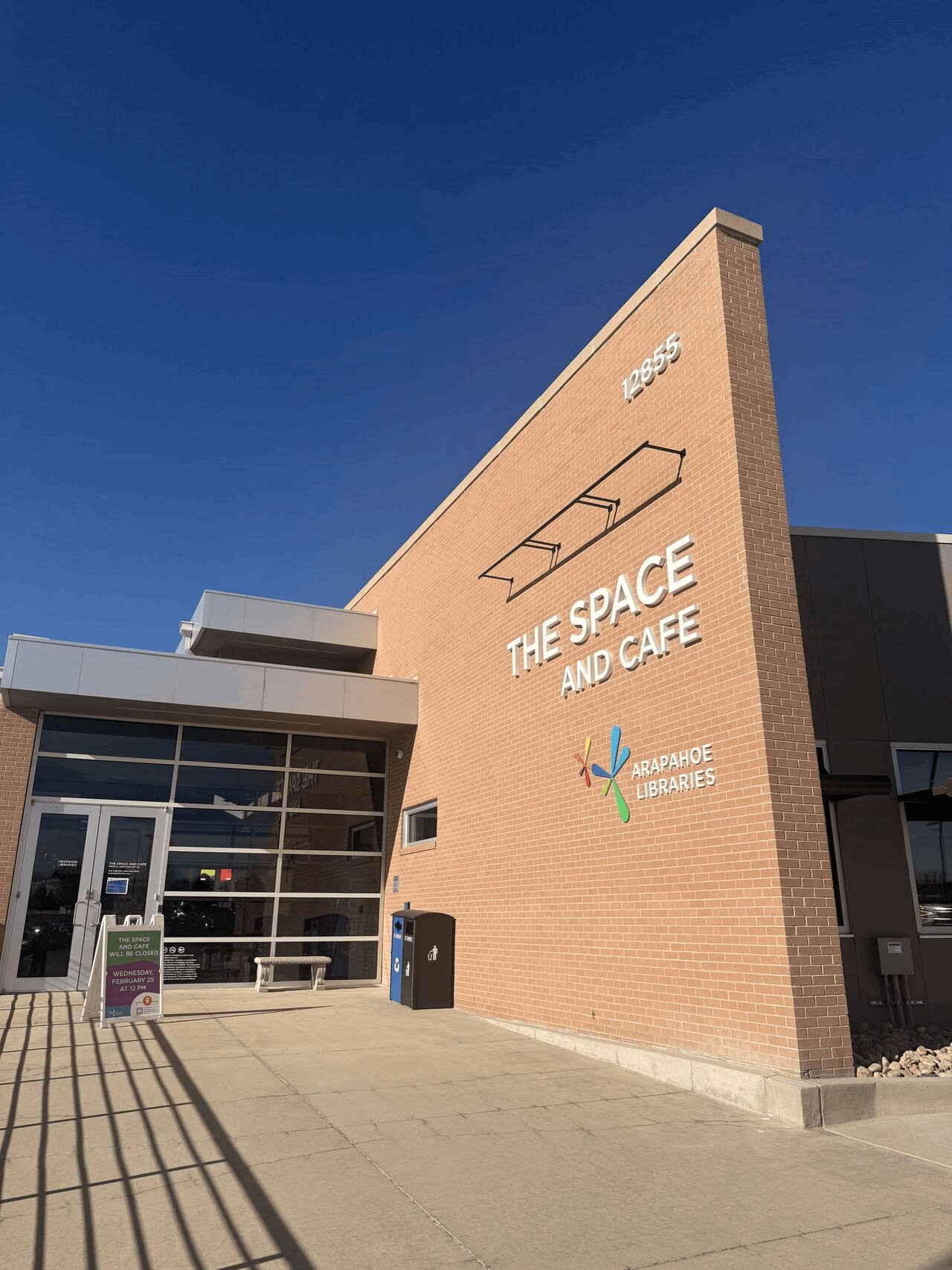 A gif with multiple images from Arapahoe Libraries newly renovated building.