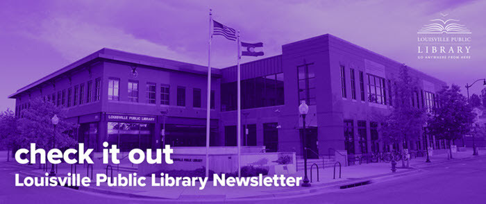 Louisville Public Library Banner Image with Purple fade