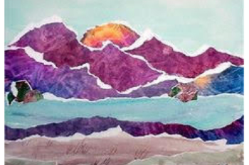 Pieces of torn paper used to make art