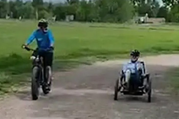 adaptive bikes on open space