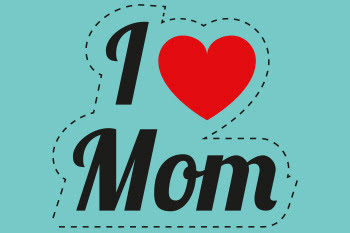 I heart mom sticker 