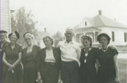 Historic photo of a group standing in the Capitol Hill neighborhood