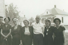 Historic photo of a group standing in the Capitol Hill neighborhood