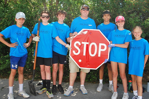 VOLoCity group with a stopsign 