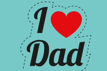 I heart dad cutout 