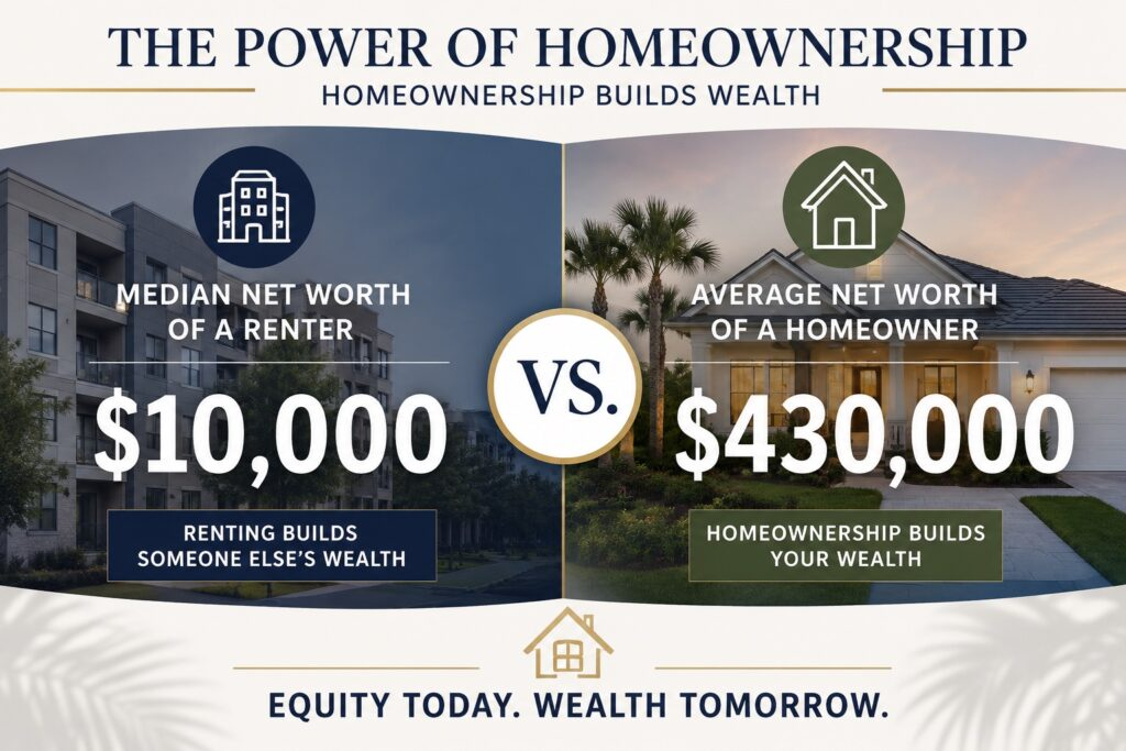 Net worth of a homeowner versus renter. Tampa Bay real estate