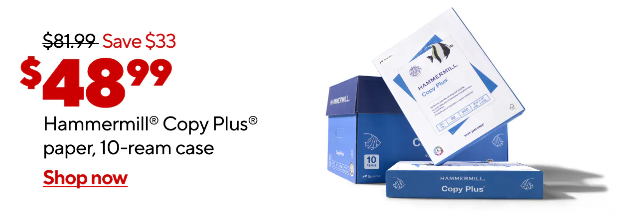 Only $48.99 for Hammermill Copy Plus Copy Paper 8 1/2 x 11, White, 10-Ream Case.