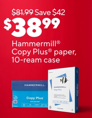 easy DEAL DAYS $38.99 Hammermill Copy Plus paper, 10-ream case 50% back in points on all printers and ink and toner in the same transaction 50% back in points on all Logitech products $279 Apple iPad 11