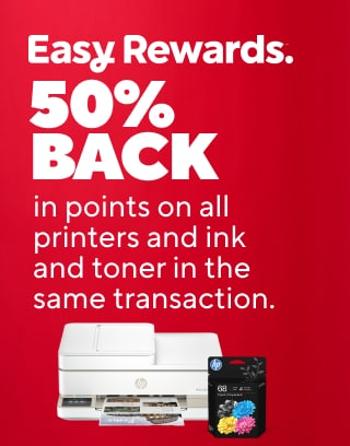 easy DEAL DAYS $38.99 Hammermill Copy Plus paper, 10-ream case 50% back in points on all printers and ink and toner in the same transaction 50% back in points on all Logitech products $279 Apple iPad 11