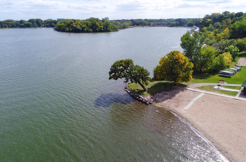 Aerial photo of Medicine Lake in Plymouth