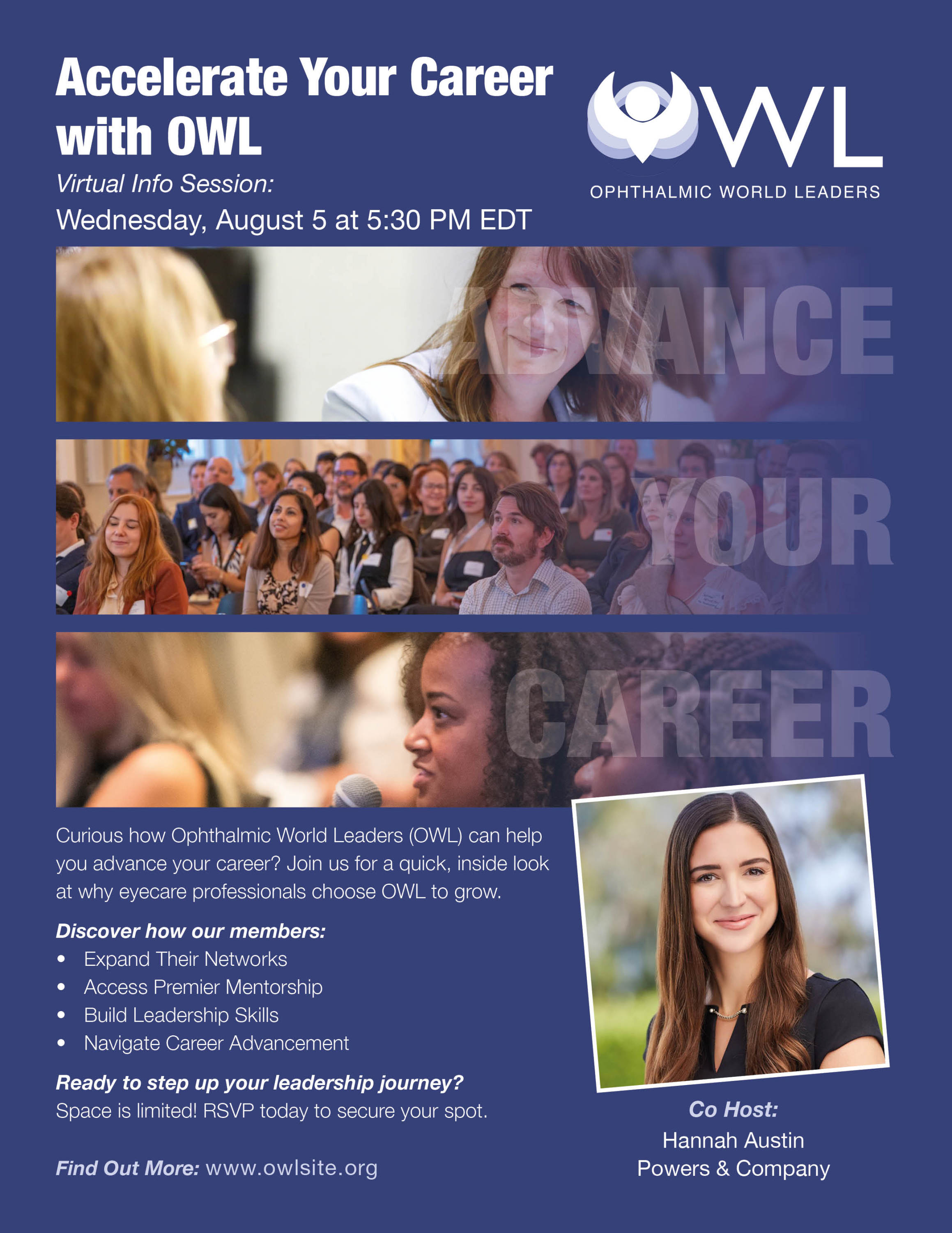 Accelerate Your Career with OWL | Learn more about what OWL can offer for you! Wednesday, August 5th @ 5:30 PM EDT