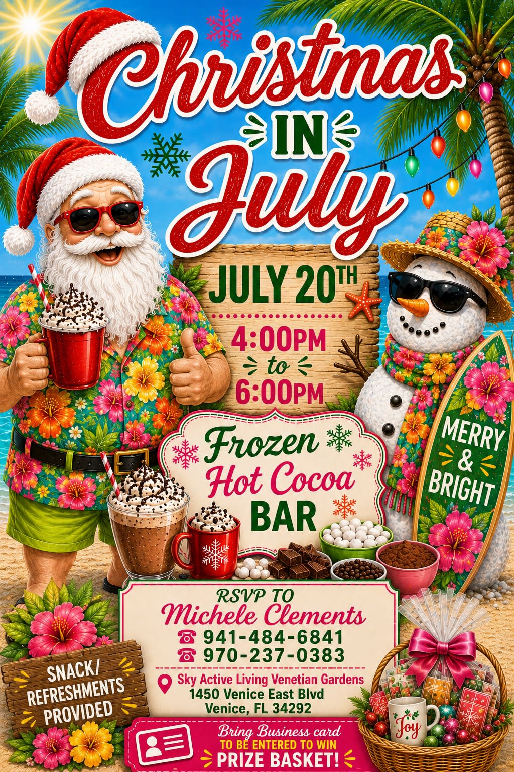 Tropical Christmas in July celebration