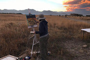 Painter painting en plein air at Davidson Mesa