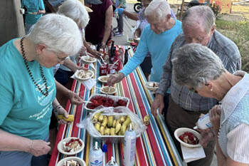 Senior residents at ice cream social