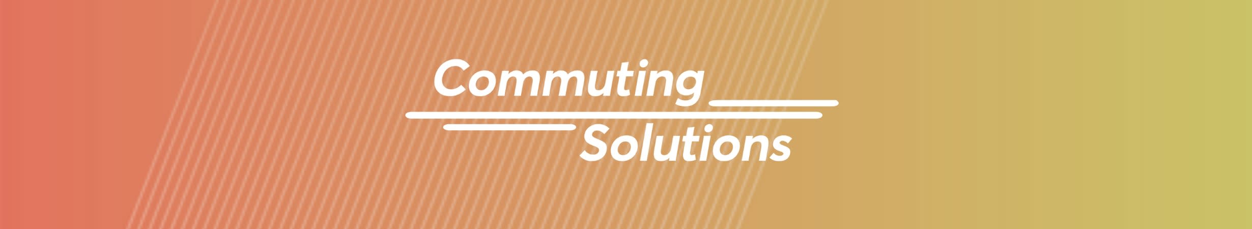 Commuting Solutions logo over gradient background