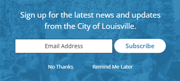 sign up for e-new from the City of Louisville