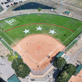 Aerial view of a baseball field