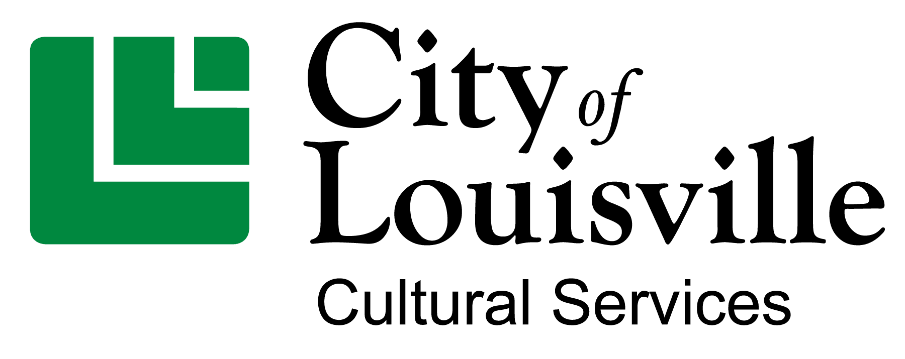 The City of Louisville logo with the words, "Cultural Services," underneath it.