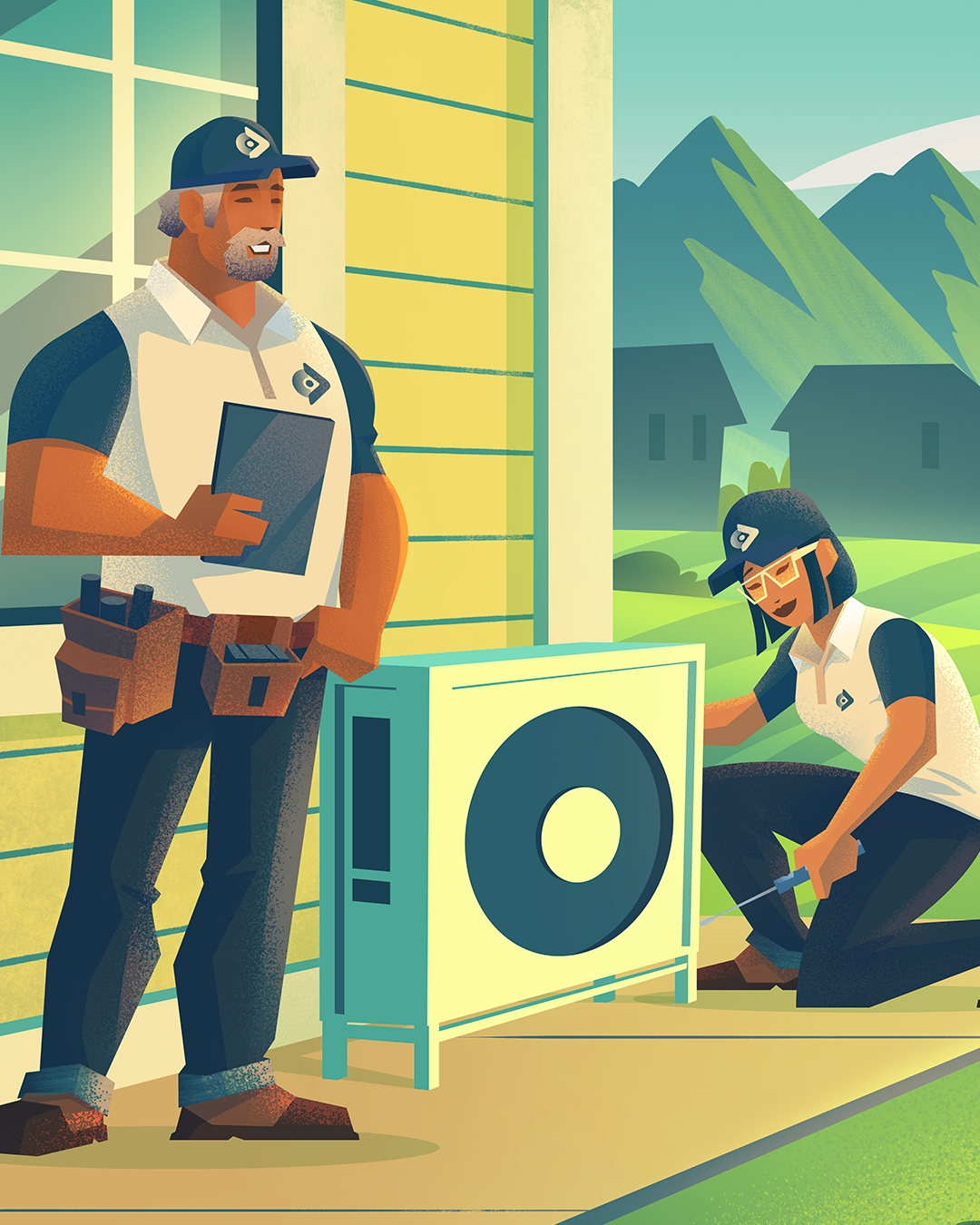 Power Ahead Contractors installing Heat Pump