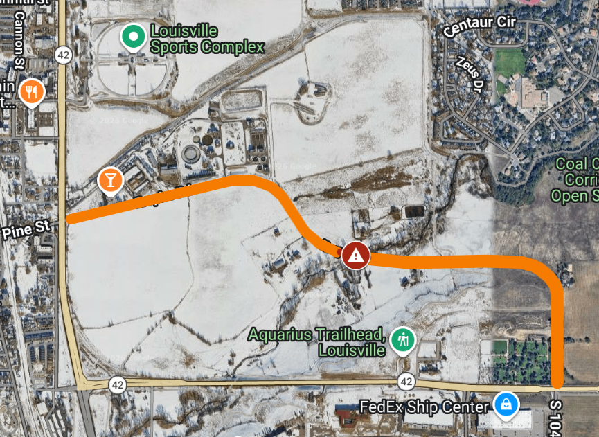 map of bridge location on empire road