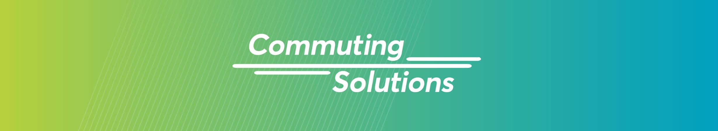 Commuting Solutions logo over gradient background