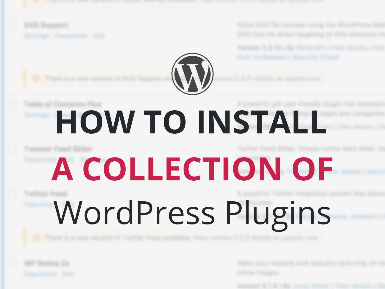 How to Install a Collection of WordPress Plugins