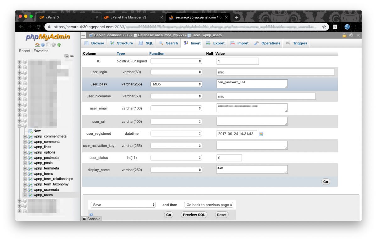 How to Change a WordPress User’s Password in MySQL Database