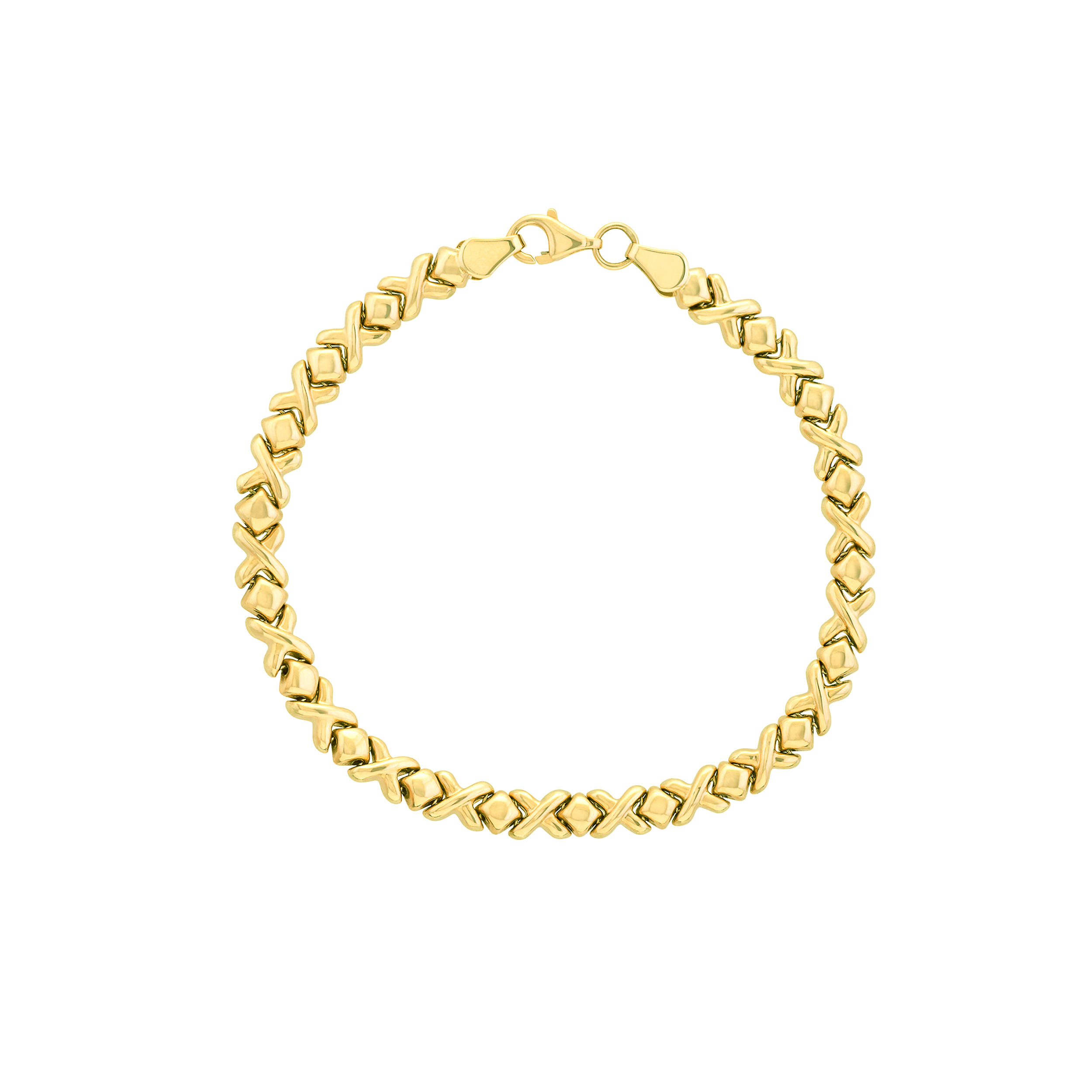 Sculpted XO Link Gold Bracelet