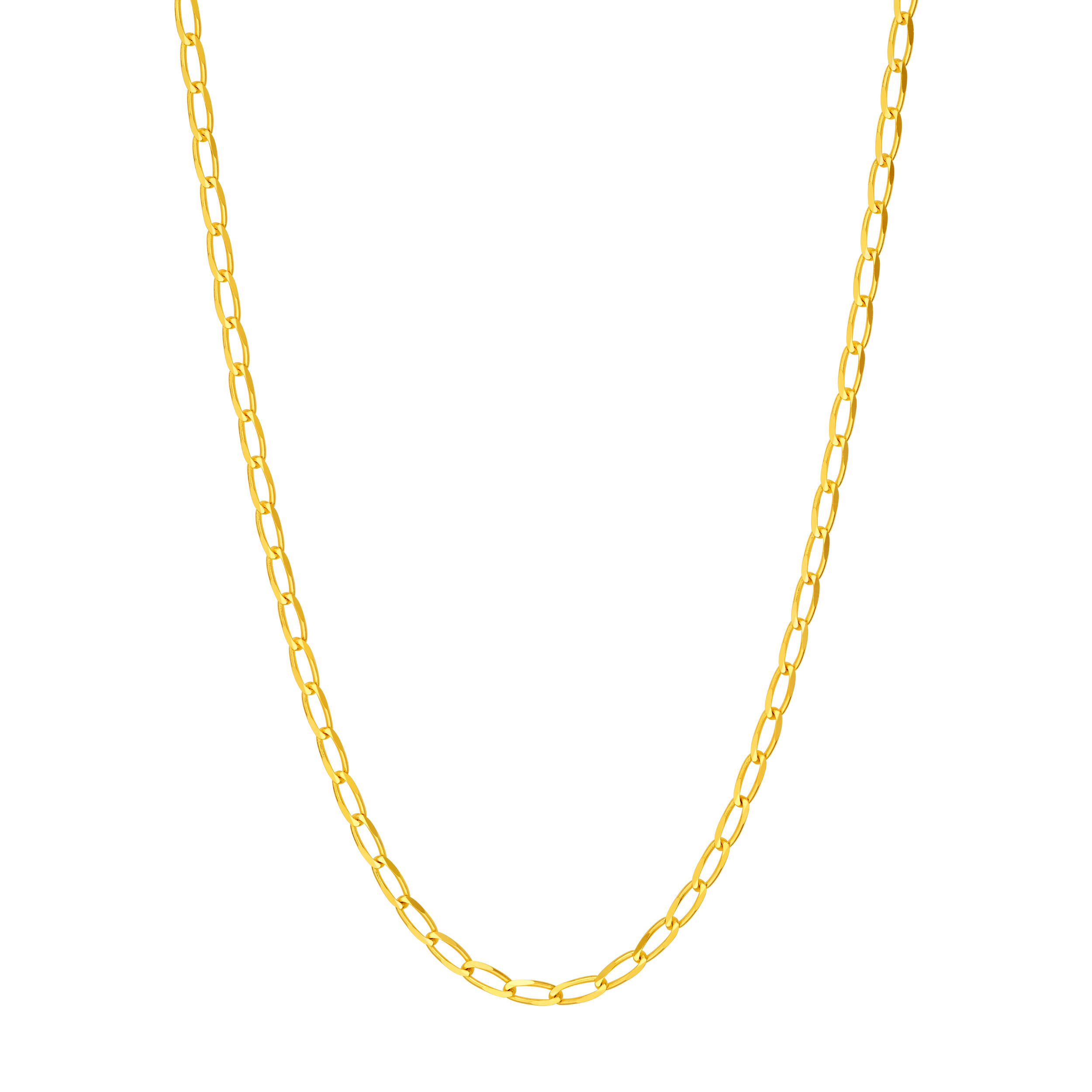 2.25mm Long Link Curb Chain Necklace (22 in)