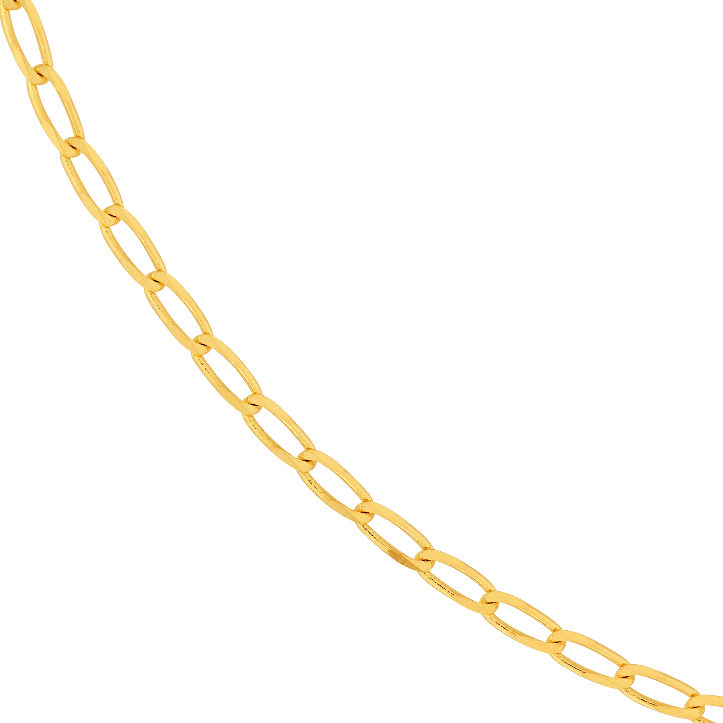 3mm Long Link Curb Chain Necklace (22 in)