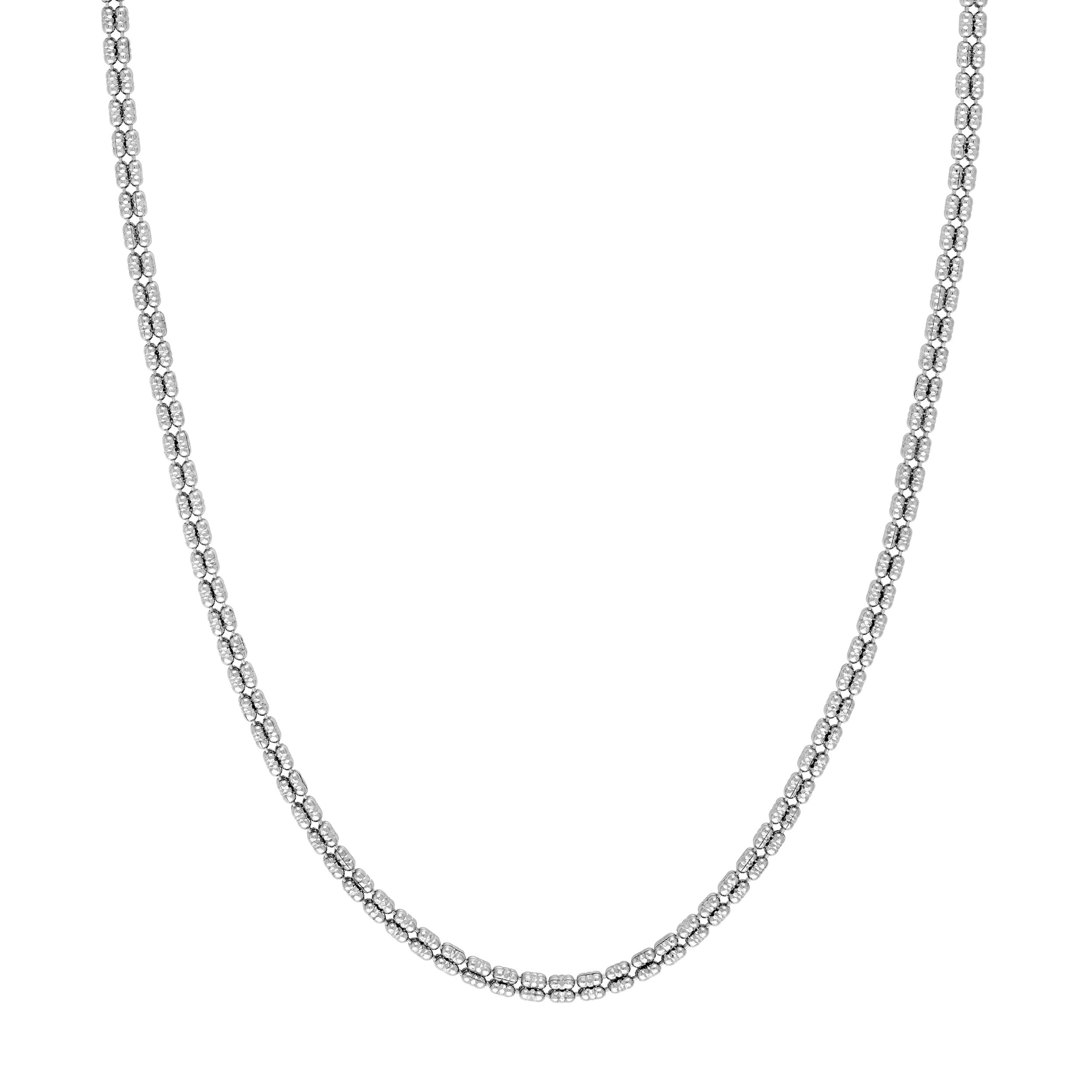 Double Row Diamond-Cut Bead Necklace (22 in)