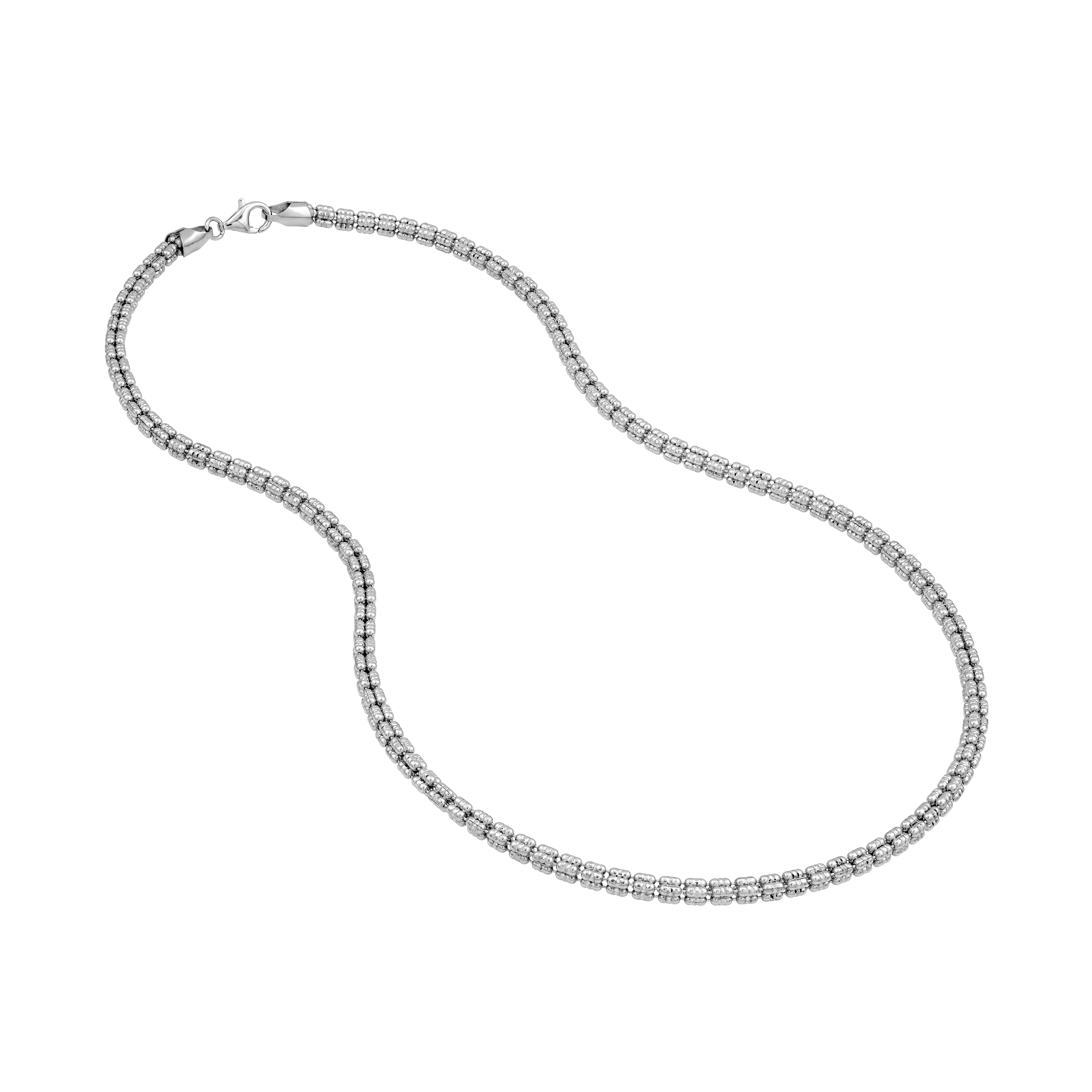 Double Row Diamond-Cut Bead Necklace (22 in)