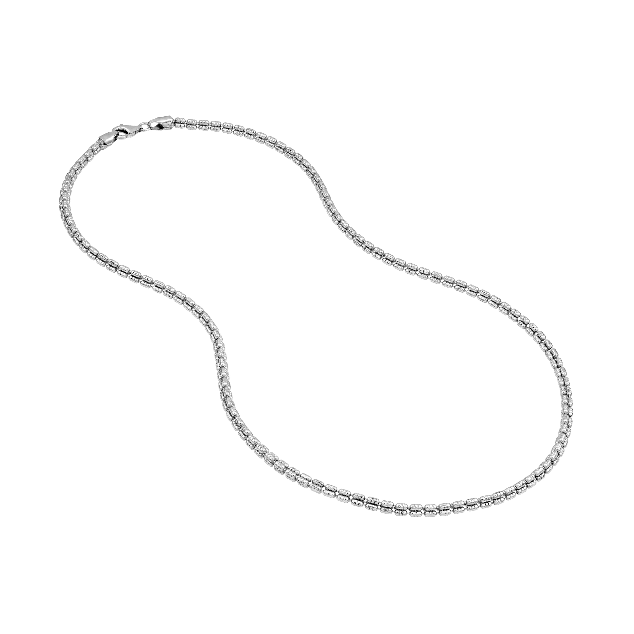 Diamond-Cut Bead Necklace (22 in)