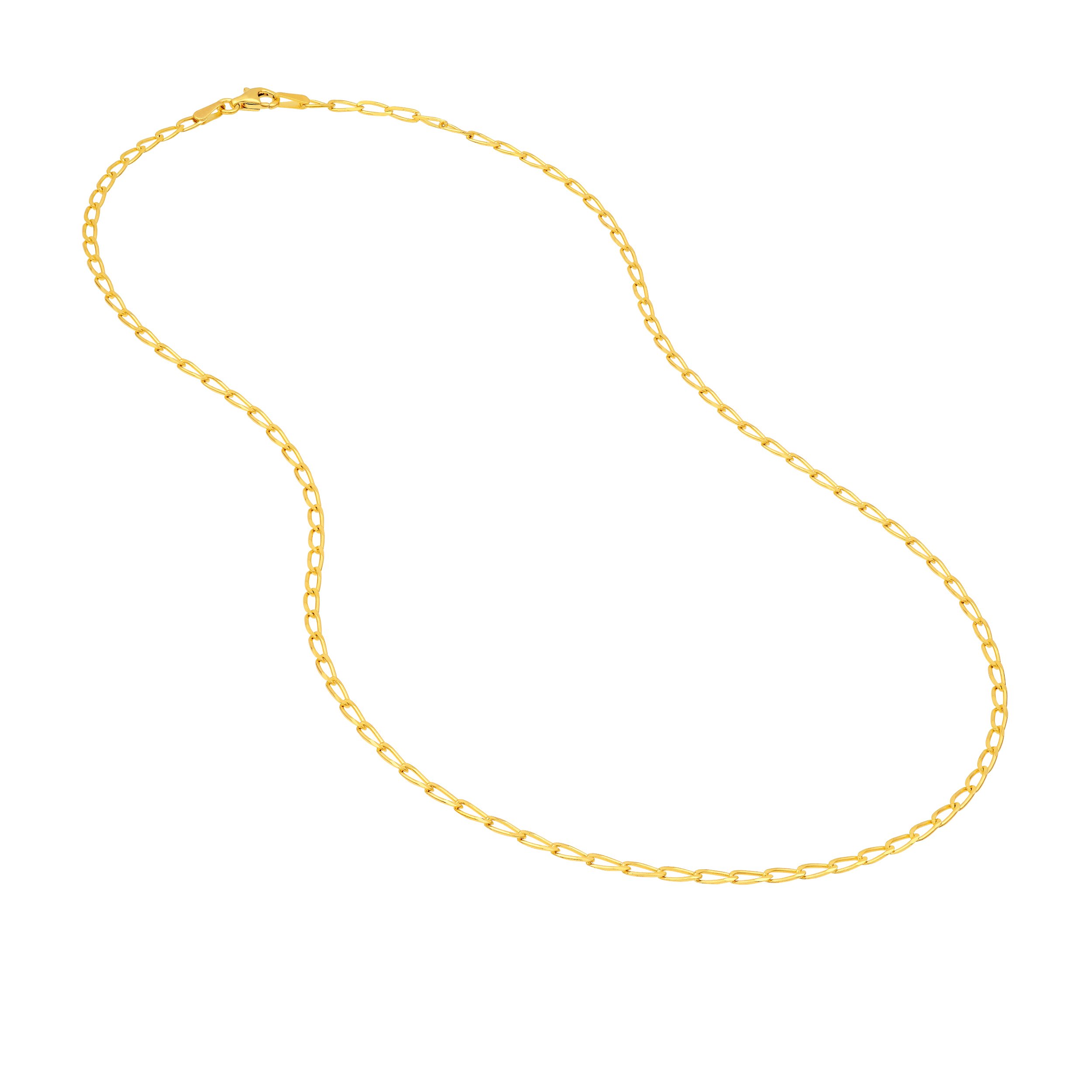 2.25mm Long Link Curb Chain Necklace (22 in)