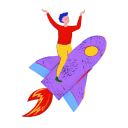 Man on rocket