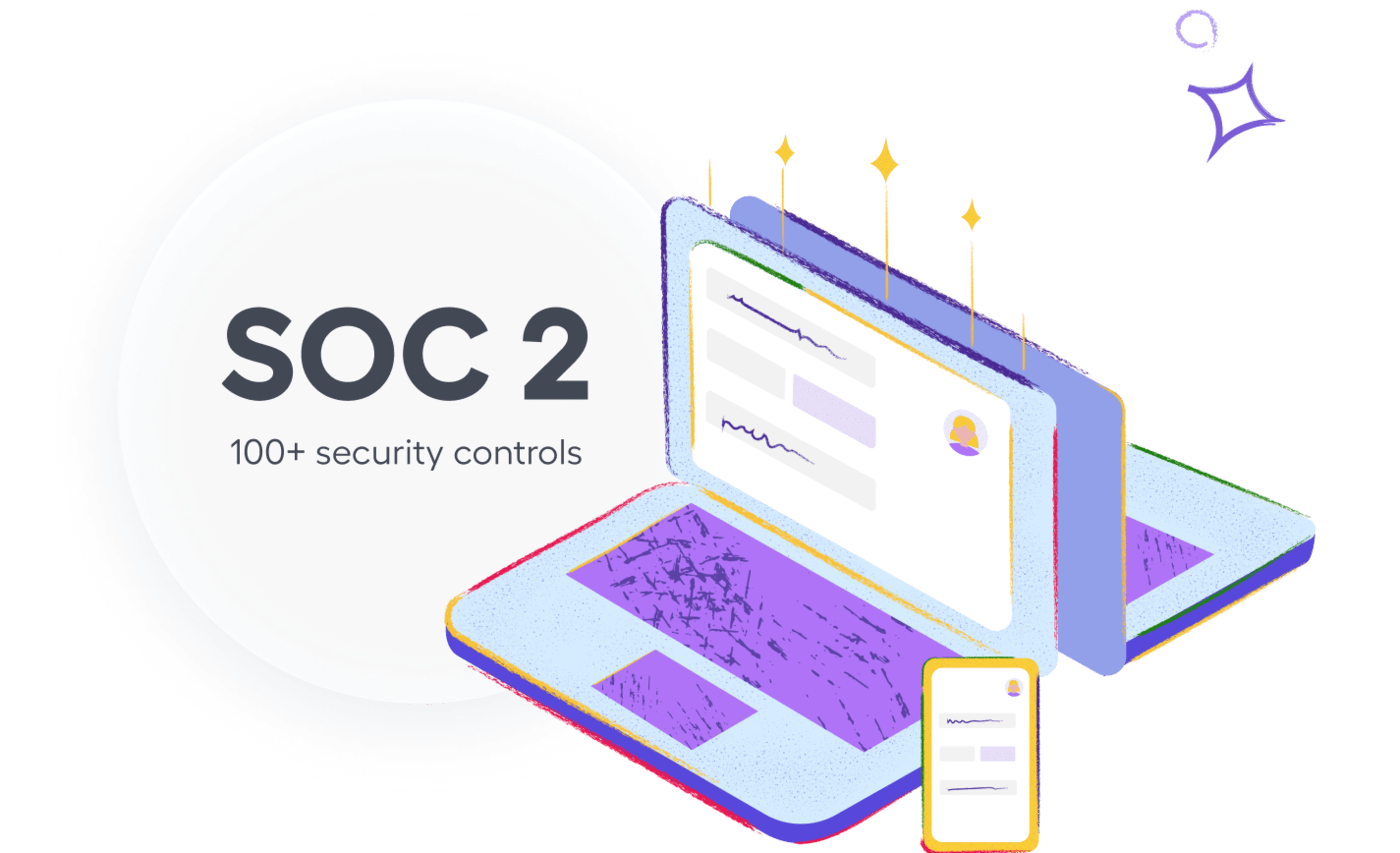 Laptop image showing the number of security controls