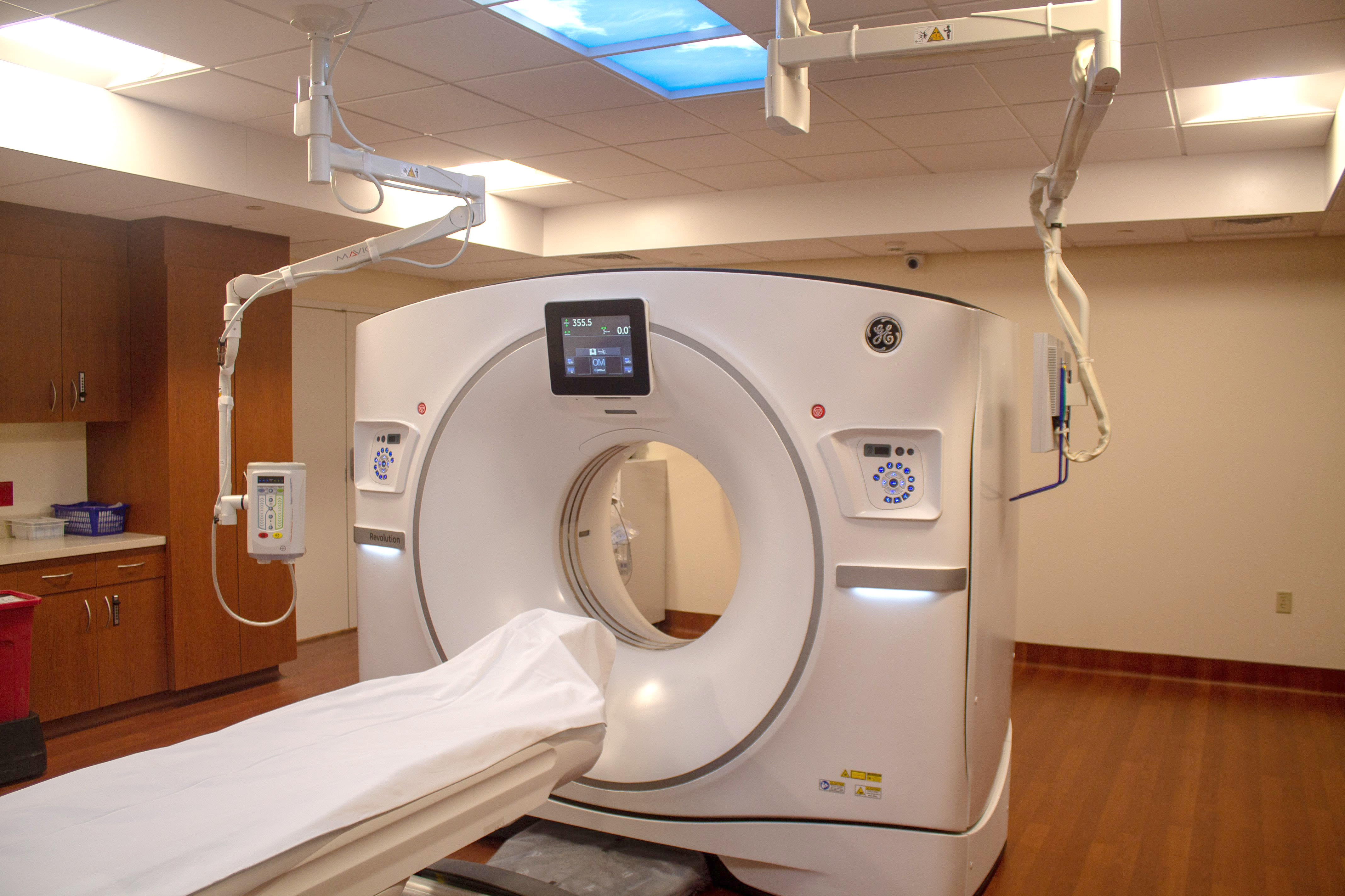 close up of Dual Energy CT Scanner 