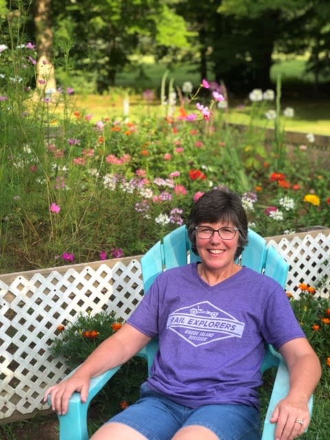 Ellen Kelley enjoys sitting outside in her garden.