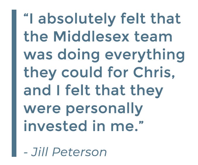 Middlesex Health was invested the well being of patient Chris Paduch and his wife, Jill Peterson.