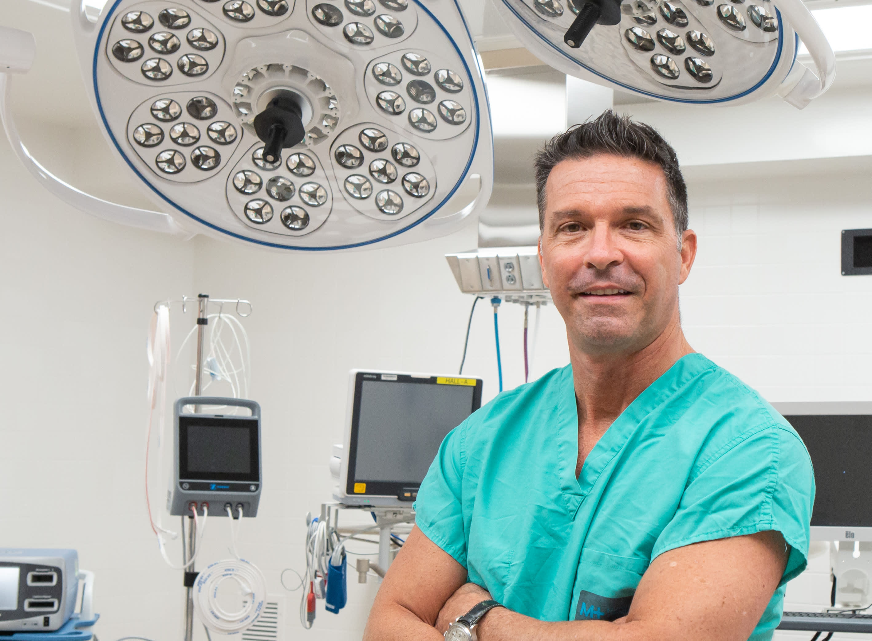 Dr. Mark Lorenze stands in the orthopedic operating suite at Middlesex Health.