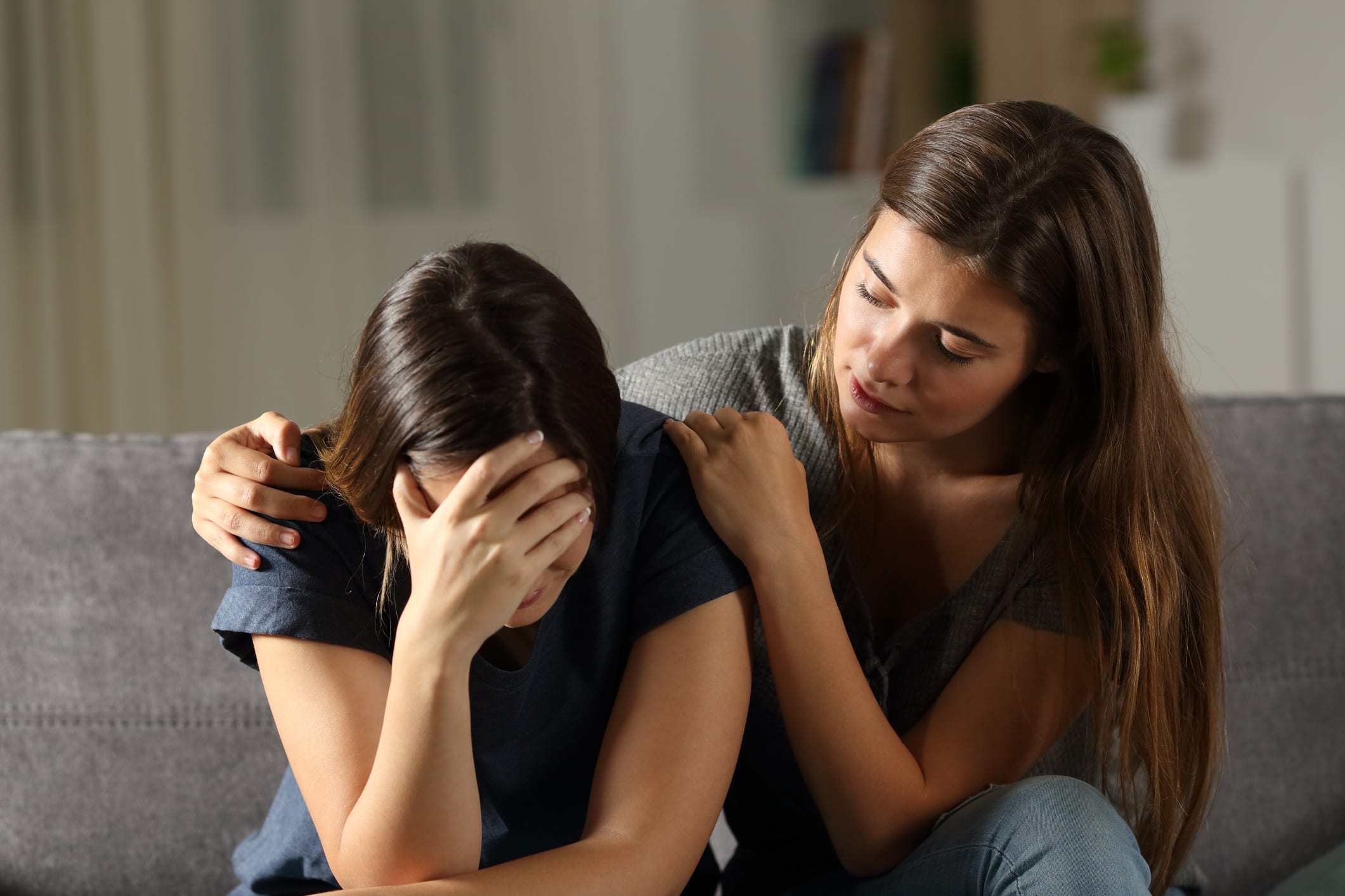 Consoling woman who is upset